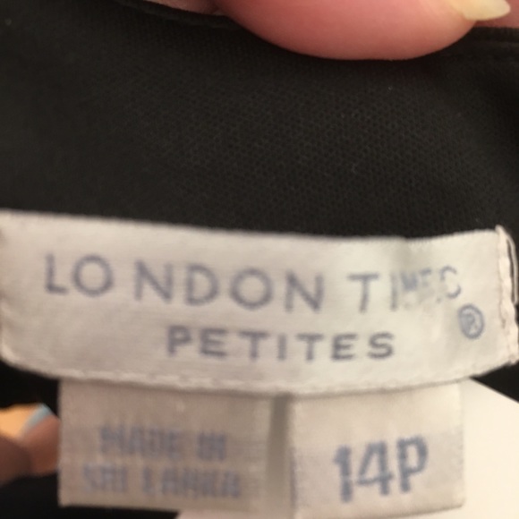 London Times Petite Black Layered Cocktail Dress - Picture 8 of 8